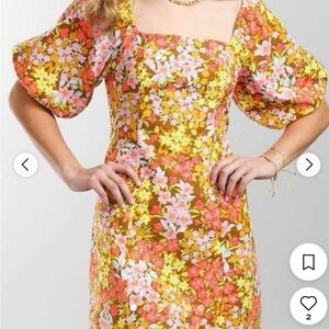 Billabong Floral Puff Sleeve Dress